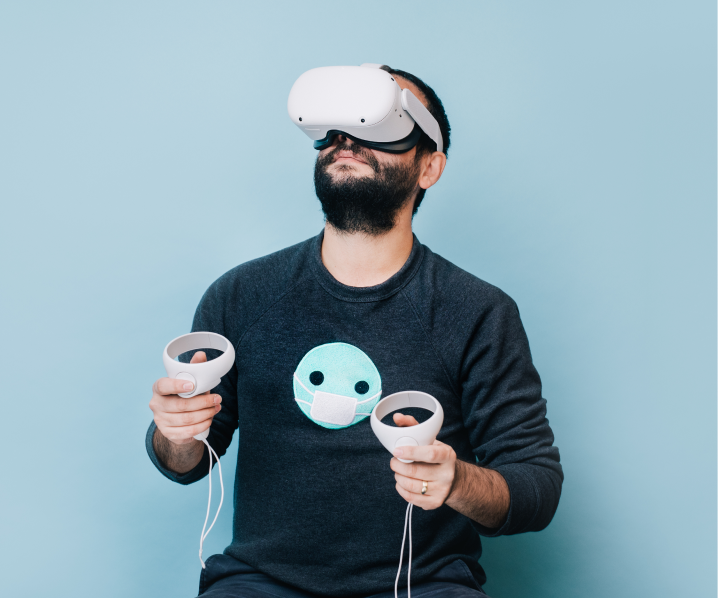 Eren Bali playing in virtual reality.