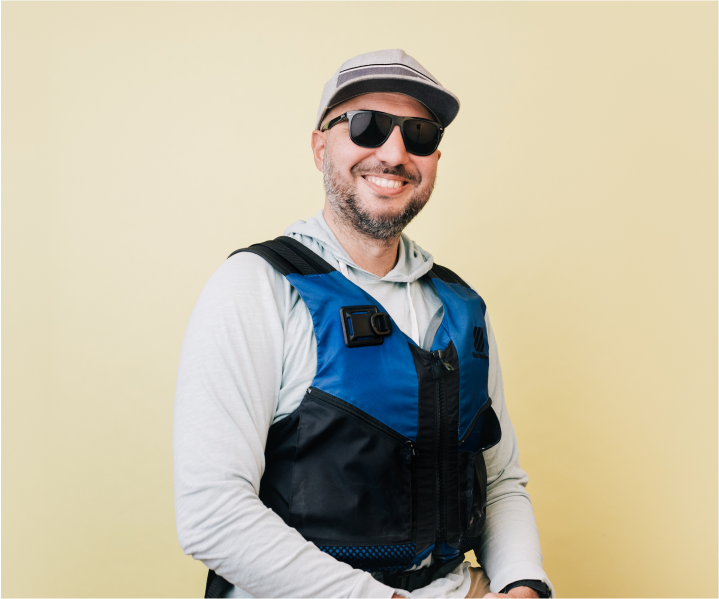 Kerem in a life vest