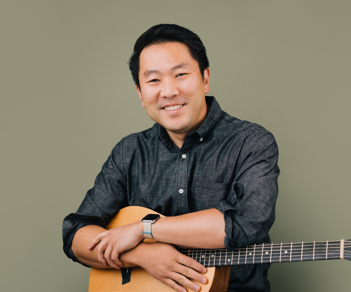 Myoung with a guitar